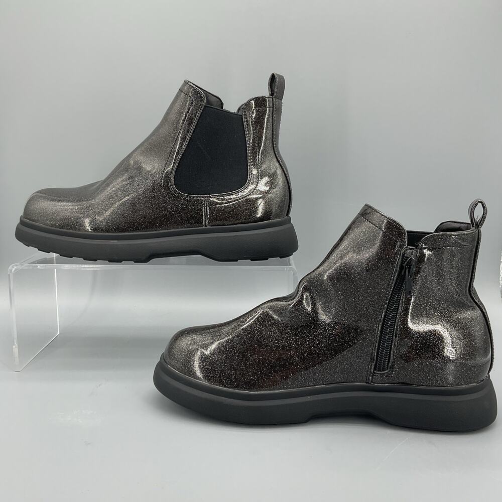 NEW Dolce Vita Girls Glitter Chelsea Boots Black Size 4 - Picture 2 of 10